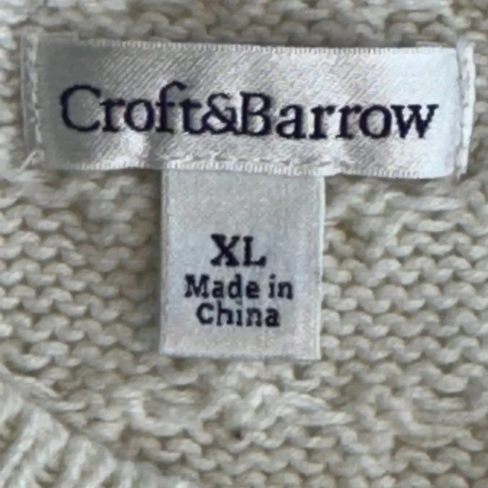 Croft & Barrow Sweater Womens XL Gray Colorblock Cable Knit Crew Neck Pullover